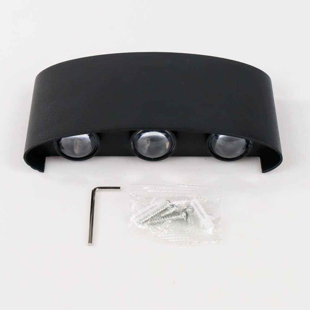 TaffLED Lampu Dinding Hias Outdoor Aluminium 6W 6 LED Warm White Lampu Kamar