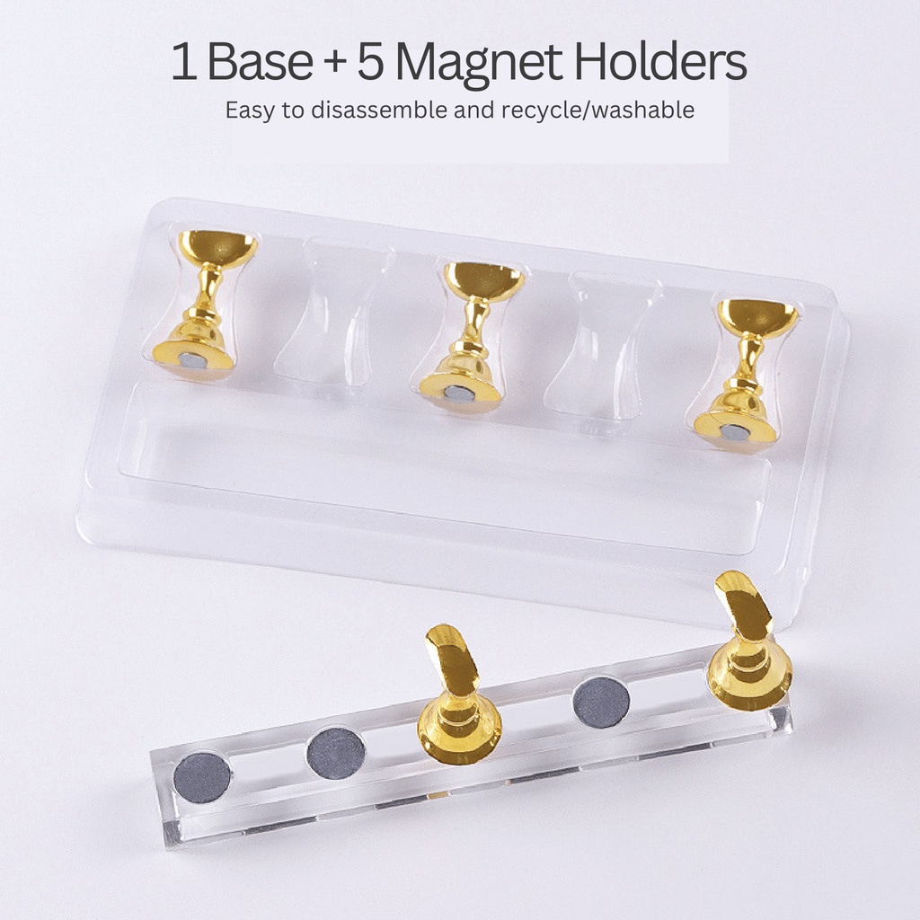 Stand kuku palsu magnetik Nail display bahan metal nail holder display kuku untuk latihan nil art