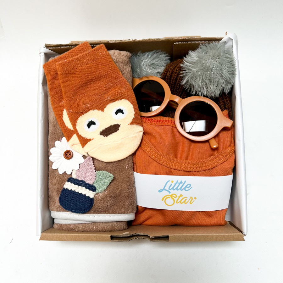 LS 6in1 Hampers Newborn Baby Gift Set Lahiran Handuk Bayi Baru Lahir Unisex Boy Girl