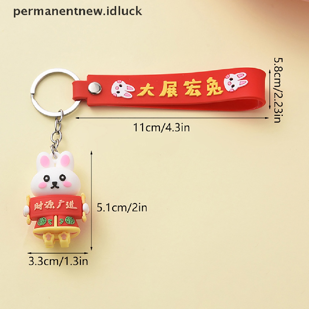 [luckypermanentnew] 2023tahun Baru Kelinci Gantungan Kunci Kartun Fortune Rabbit KeyChain Mobil Gantungan Kunci Cincin Mahasiswa Pasangan Tas Liontin [ID]