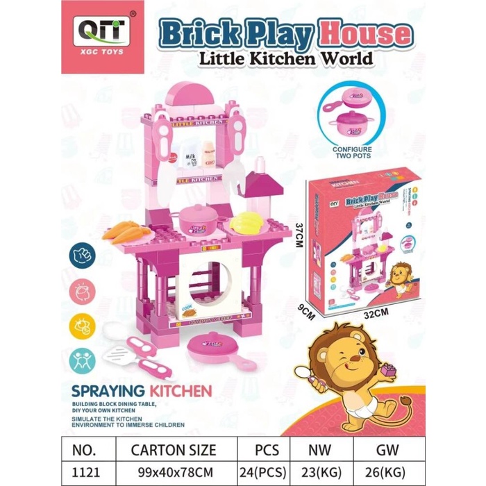 MAINAN ANAK BRICK PLAY HOUSE MAINAN MASAK MASAK KITCHEN KADO TERBAIK