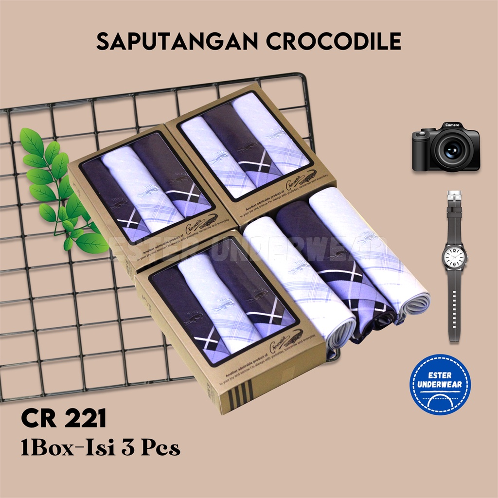 Sapu Tangan Crocodile CR 221 isi 3 PCS