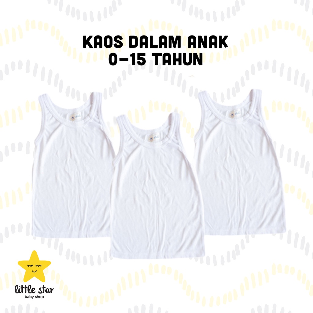 ISI 3 PCS - Ifuku Singlet Anak | Kaos Dalam Kutungan Bayi Putih Cewek Cowok