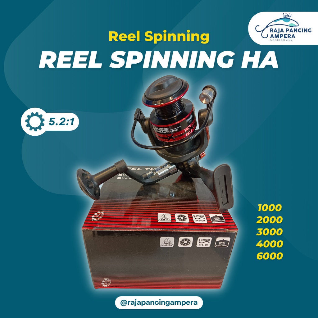 Reel Spinning HA Feel The Power | Kerekan Pancing Murah Handle Lipat Spool Besi
