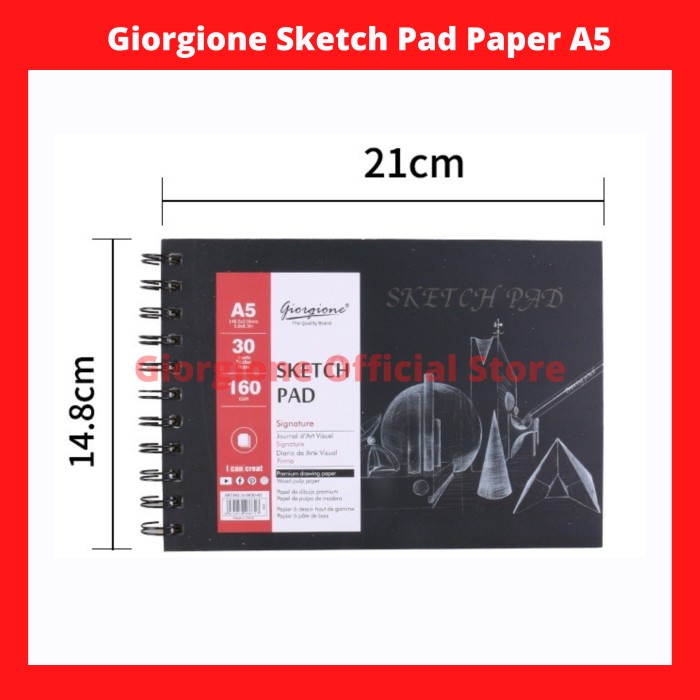 

Terlaris ✨ -G-SK30 Giorgione Sketch Book Paper Pad Buku Skets Gambar Kertas A4 A5 - A4- 2.1.23