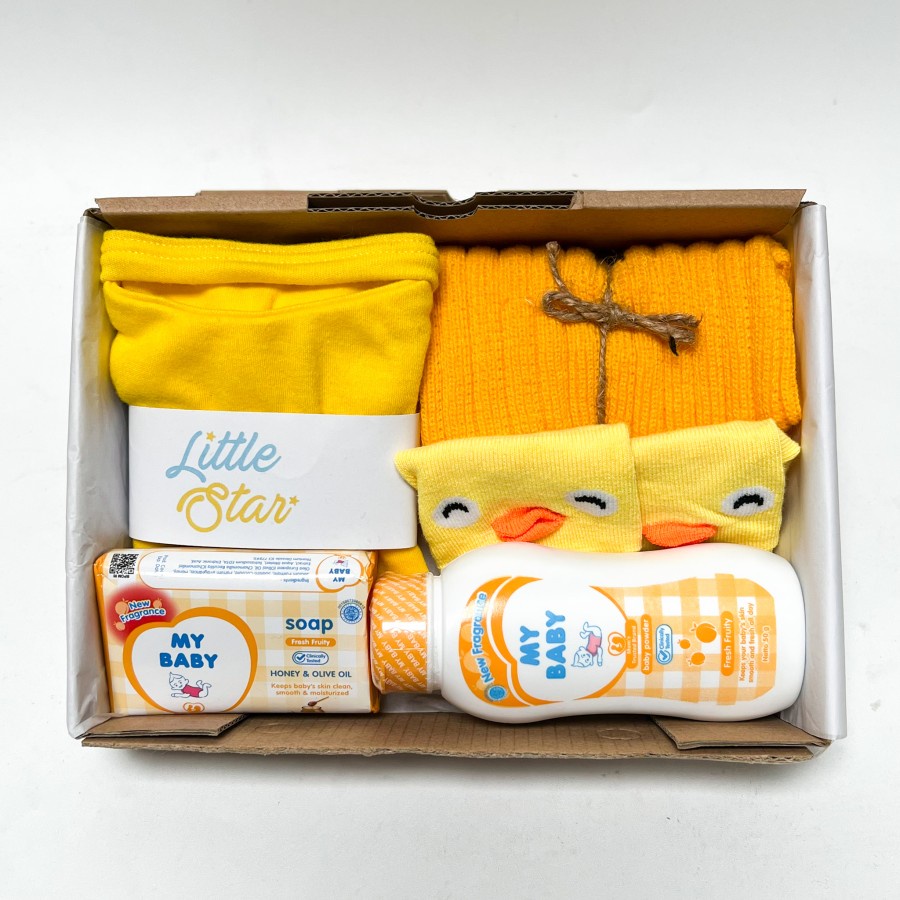 LS 5in1 Hampers Bayi Newborn Baby Gift Set Baju Sabun Bedak Paket Hadiah Kado Lahiran