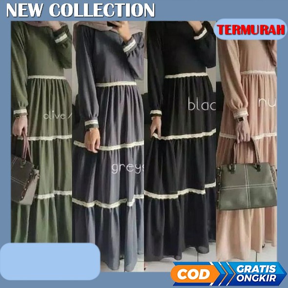 Baju Muslim Wanita Model Gamis Salsa Maxy Terbaru 2023/Matt Cringkel Airflow Mix Bordir Kekinian 202