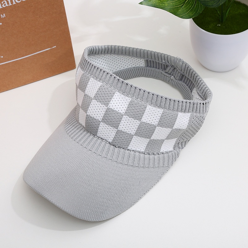 BV.ID TP972 Topi Golf Rajut Motif Catur Baseball Cap Sport Jogging Cap Pantai Korea Fashion Wanita Visor Hat Import