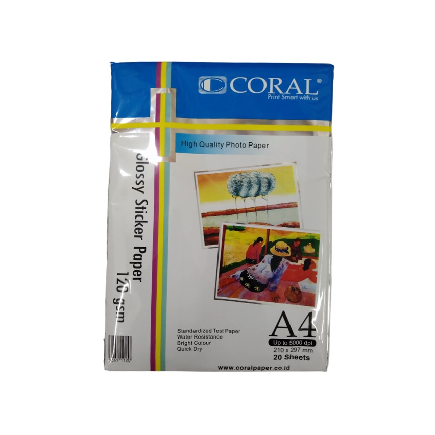 

Coral glossy sticker 120g a4