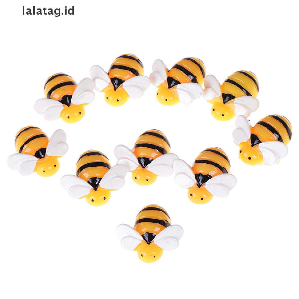 [lalatag] 10pcs Flat Back Resin Cabochon Bee DIY Flatback Scrapbooking Hiasan Craft [ID]