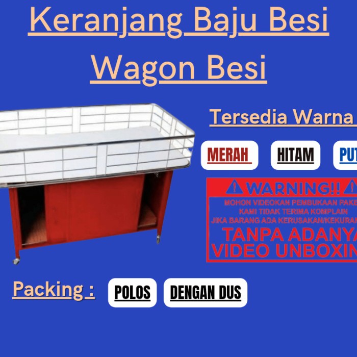 Ker Box Obral/Keranjang Obral/Wagon/Rak Baju/Maroon