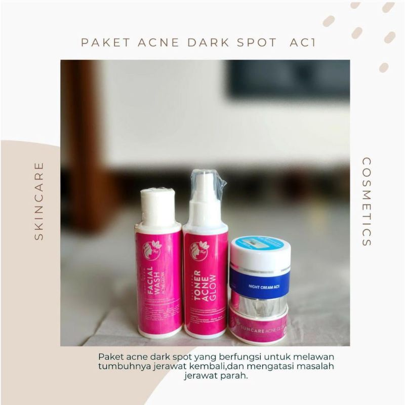 Skin care fast derm  paket acne dark sport AC1 ORIGINAL skincare jerawat bedak jerawat krim jerawat 