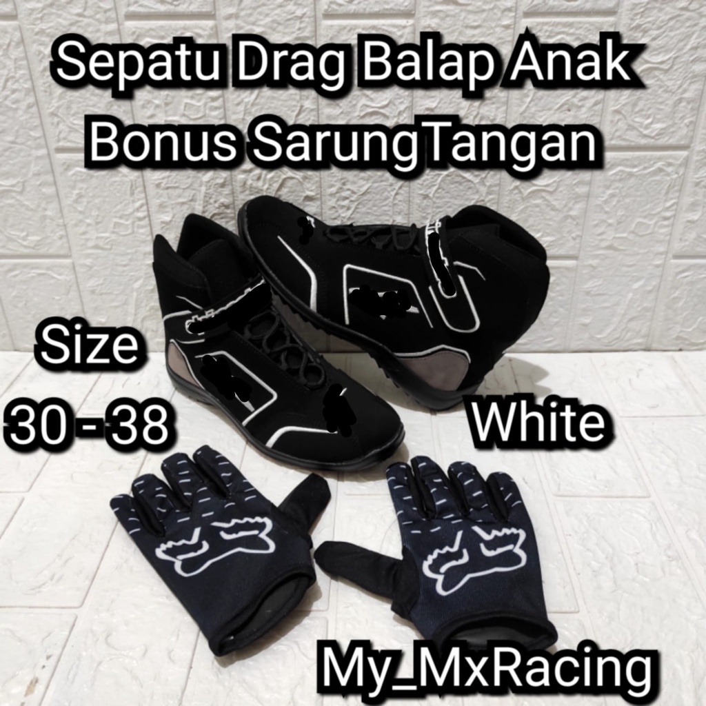 sepatu balap drag anak  sepatu kids race sepat rally touring roadrace sepatu motor buat anak anak kids free glove