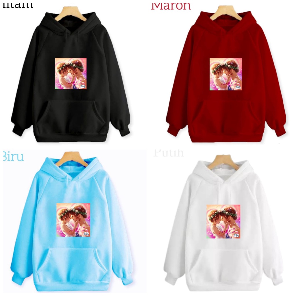 Hzl_outfit Sweater Hoodie I Love You Mom Anak Perempuan/ Hoodie Anak Anak