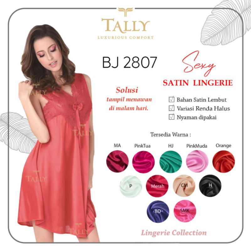 TALLY BAJU TIDUR / LINGERIE 2807 I FREE SIZE | BAHAN SATIN
