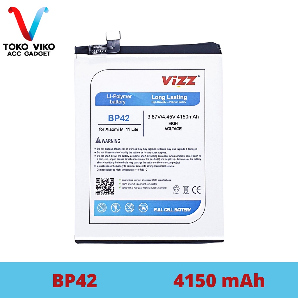 Vizz Xiaomi BP42 Mi 11 Lite Baterai Batre Original