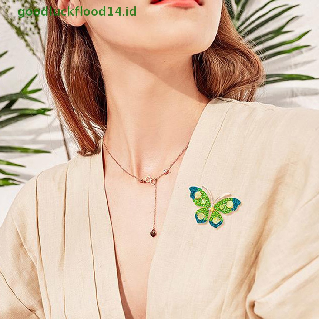 [GOOGFOUR] 1pc Elegan Pesona Kupu-Kupu Bros Wanita Berlian Imitasi Besar Butterfly Pins Hadiah [TOP]