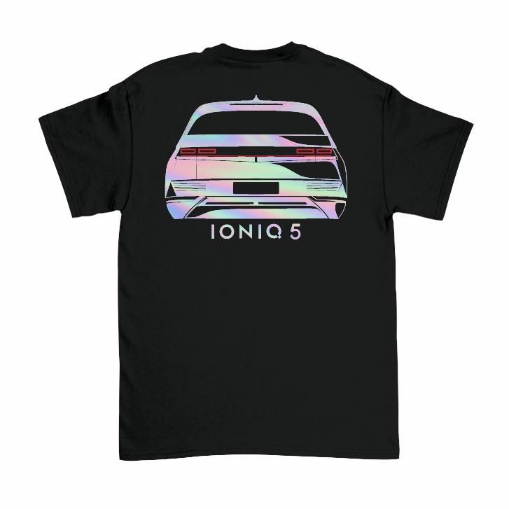 SAKAZUKI Kaos Baju T Shirt Distro Anak Gambar Mobil HYUNDAI IONIQ 5 rear Otomotif