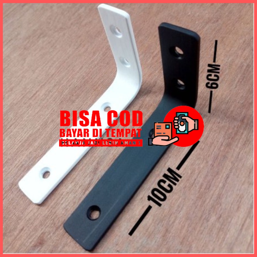 Rak Dinding Braket Ambalan Besi Siku Model A Strip Rak Kayu Harga 1 PCS - Plat Besi Siku/Bracket Sik