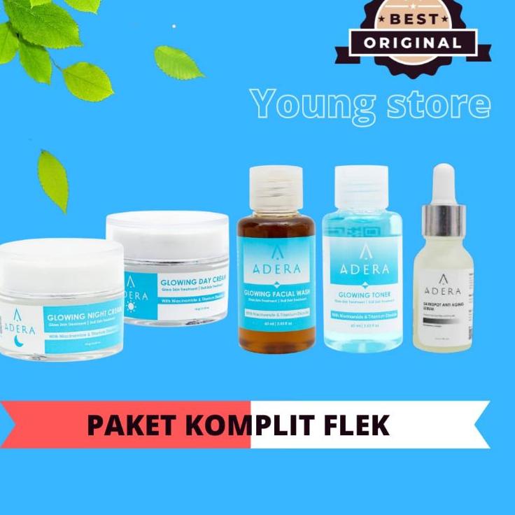 ♟ ADERA GLOWING SERUM - ADERA CREAM - ADERA DAY CREAM - ADERA NIGHT CREAM - PAKET KOMPLIT ♥