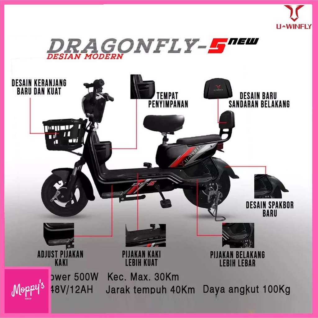 SEPEDA LISTRIK UWINFLY U Winfly DRAGON FLY 5 / DF5 GARANSI RESMI