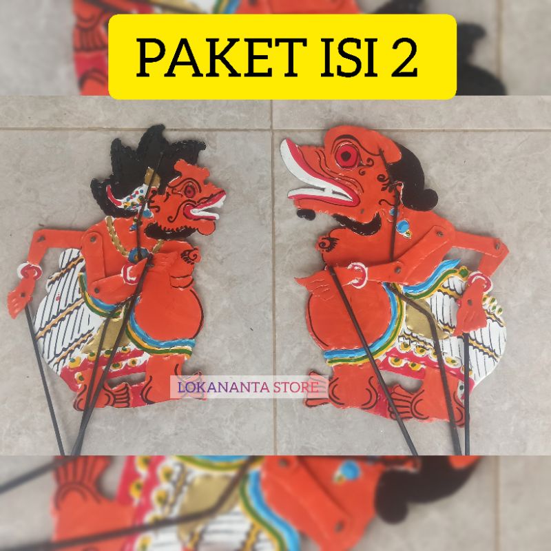 TOGOG DAN BILUNG TOKOH WAYANG KULIT WAYANG BAHAN KERTAS KARTON DUPLEK WAYANG KERTAS WAYANG WONOGIRI