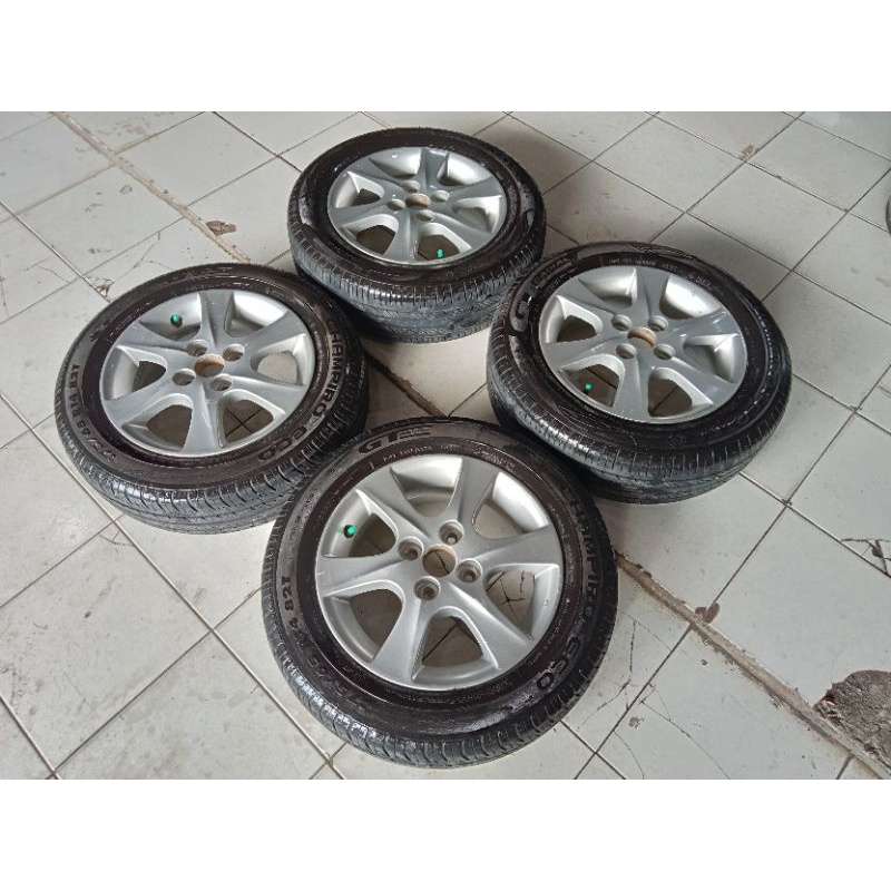 pelek mobil Sirion ring  14+ban 175 65 14 lebar 5 pcd 4x100