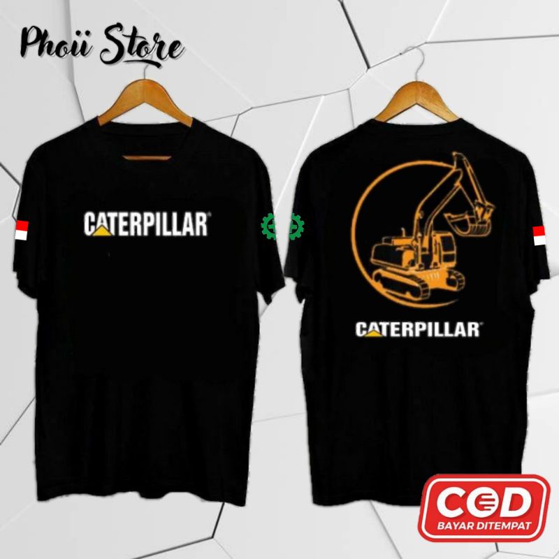 Kaos Baju Lengan Pendek Alat Berat Caterpillar Excavator