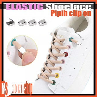 lazy lace tali sepatu elastis pipih lock clip elastic shoelace model pipih