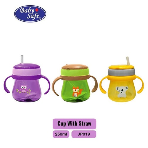 HAZELCARE  BabySafe Baby Safe Training Cup Weighted Straw JP019 / FS405 / SK019 / Botol Minum Sedotan Bayi Anak 250ml 270ml 300ml - Cangkir Minum