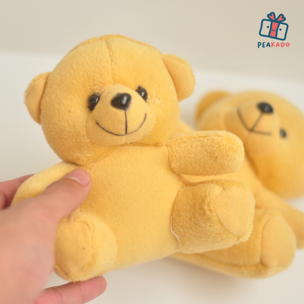 Boneka Teddy Bear Kecil Mini Beruang Lucu Custom Nama Ulang Tahun Tedy Untuk Buket Wisuda Hadiah Souvenir