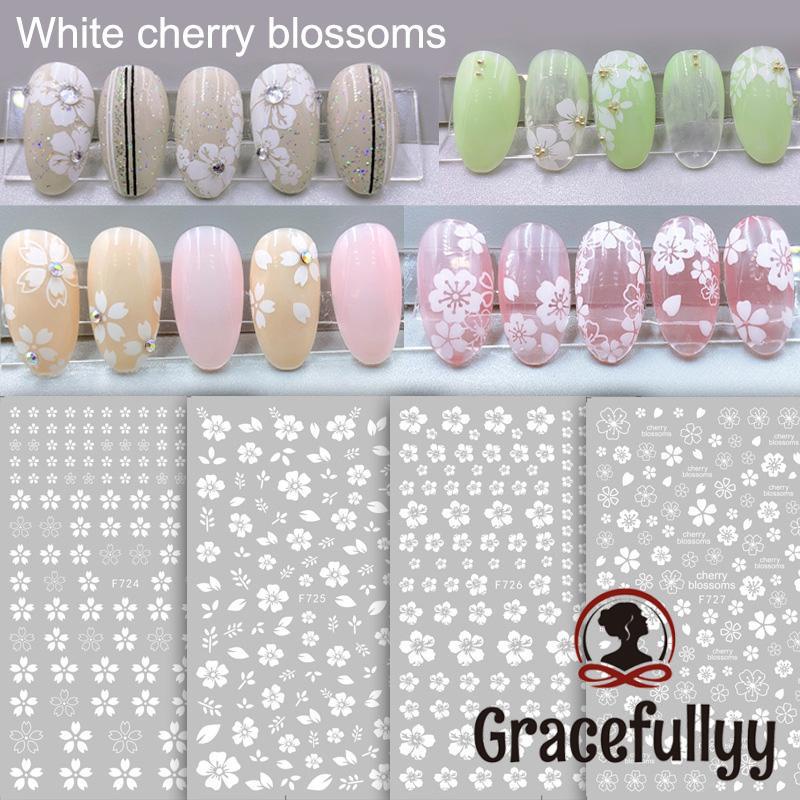 [COD]1 PCS Stiker Kuku 3D Ultra Tipis Bunga/Daun Motif Untuk Nail Art-GY