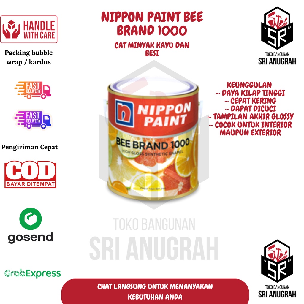 Nippon Paint Cat Minyak Beebrand 1000 1Liter