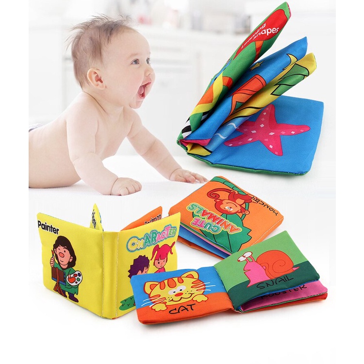 Softbook Buku Bantal Bayi Cloth Book Mini Buku Bayi Buku Anak Softbook Anak Buku Kain Soft Book Baby Book Activity Book Montessori Book