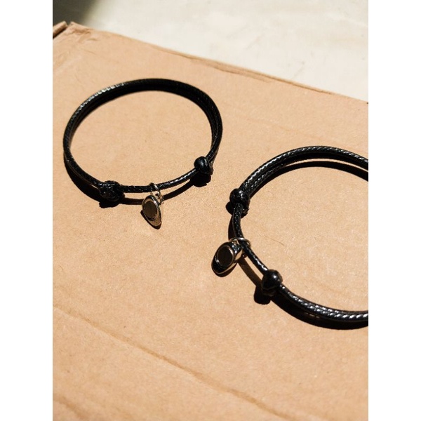 Gelang Magnet couple love/ gelang hitam couple
