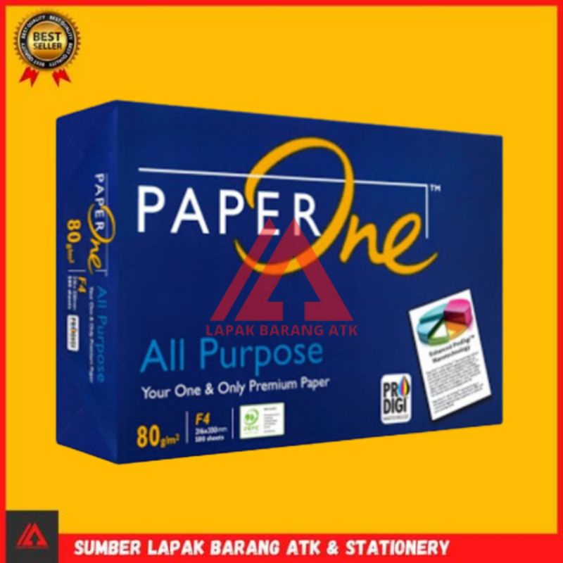 PaperOne HVS f4 80 gram 1 Dus isi 5 rim Original berkualitas