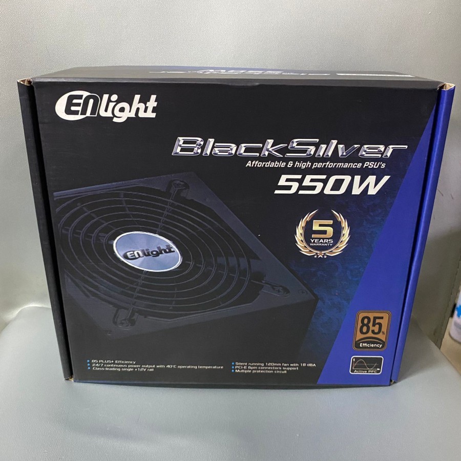 Power Supply Enlight 550W BlackSilver PSU 550 Watt Semi Modular 80Plus