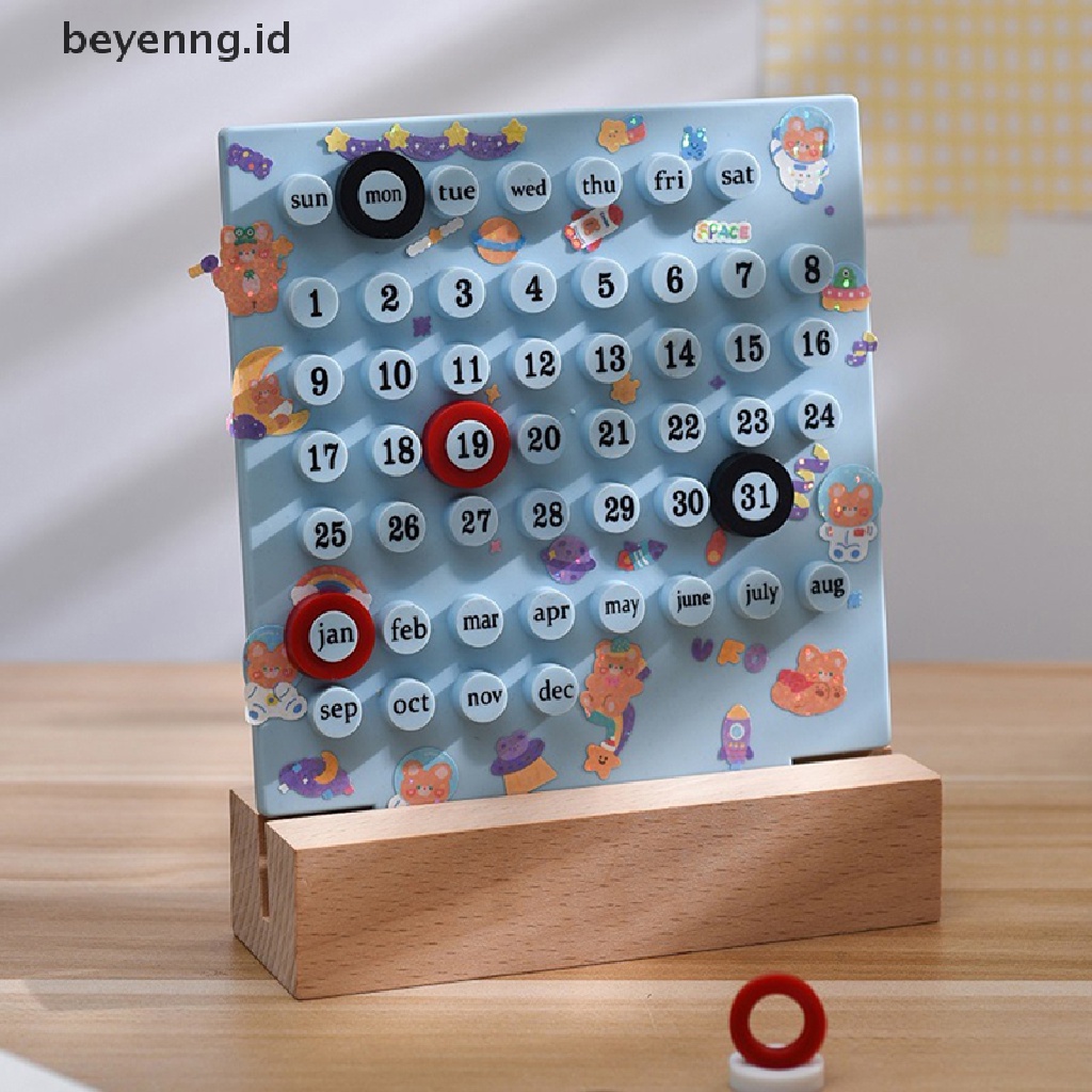 Beyen Ins Kreatif Waktu Abadi Kalender Meja Manual Akrilik Kalender Mejaio Dekorasi Rumah 3cincin Tanggal Rekaman Hadiah Set Handmade Diy Ring Kalender Meja ID