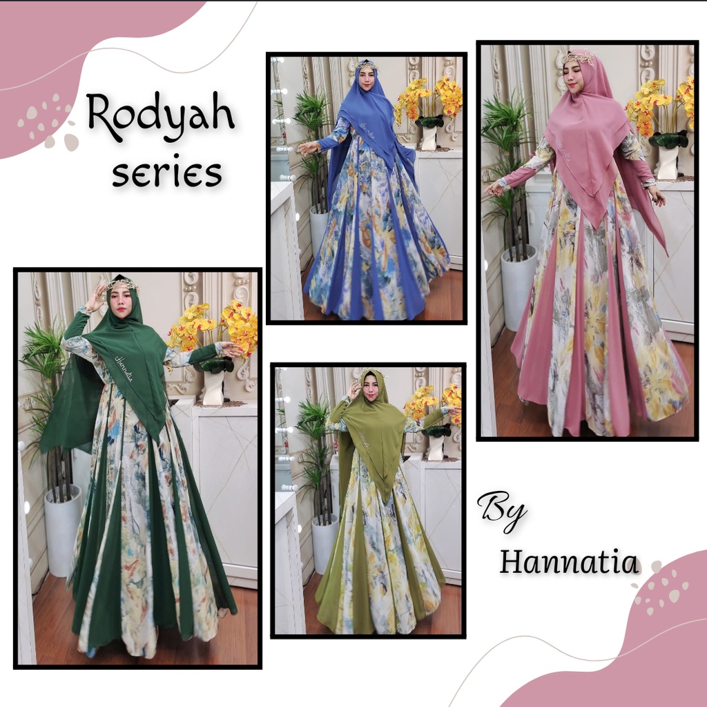 Rodyah rodiah series gamis syari ori by Hannatia Hannatiah hanatiah hanatia hannatia