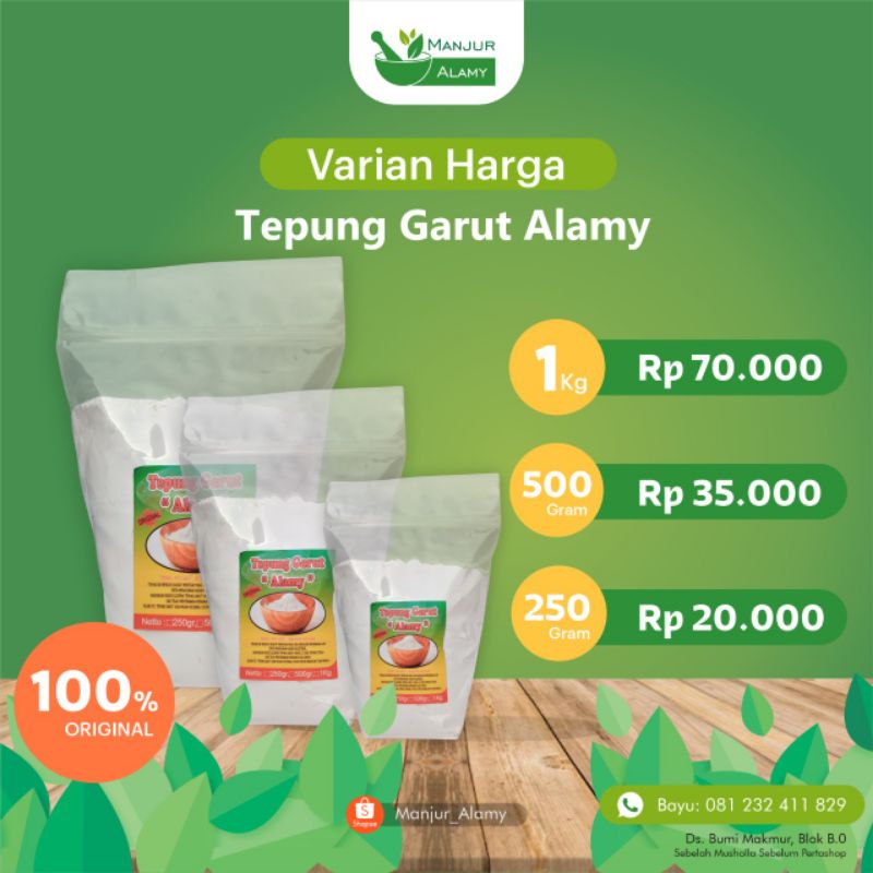 

TEPUNG GARUT ALAMY, ORIGINAL UMBI GARUT OBAT MAAG | MENGATASI SAKIT MAAG, DIET, MPASI BAYI