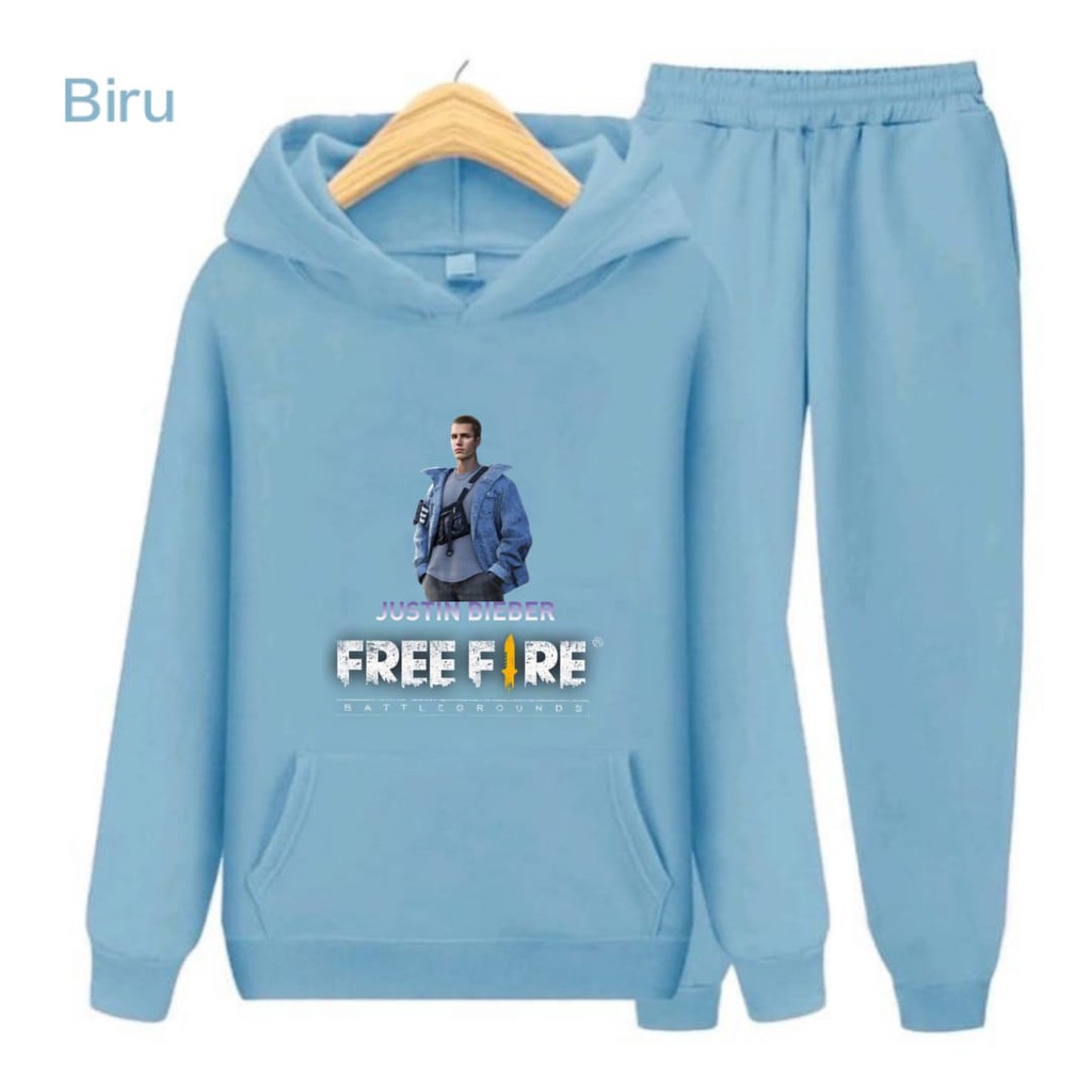 Hzl_outfit Setelan Sweater Hoodie Anak Laki Justin Free Fire/ Sweater Hoodie Setelan