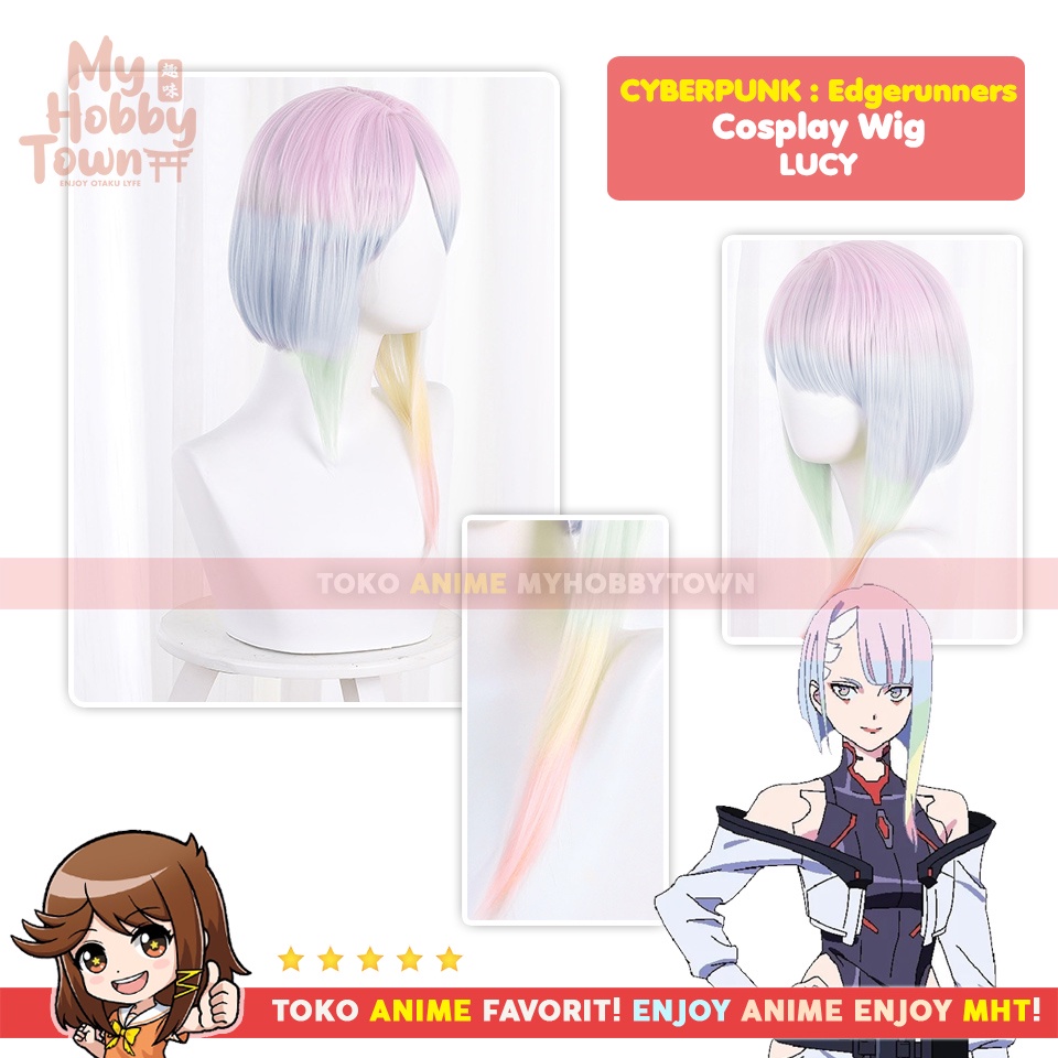 Wig Rambut Palsu Cosplay Anime Game Cyberpunk Edgerunners : Lucyna Kushinada Lucy