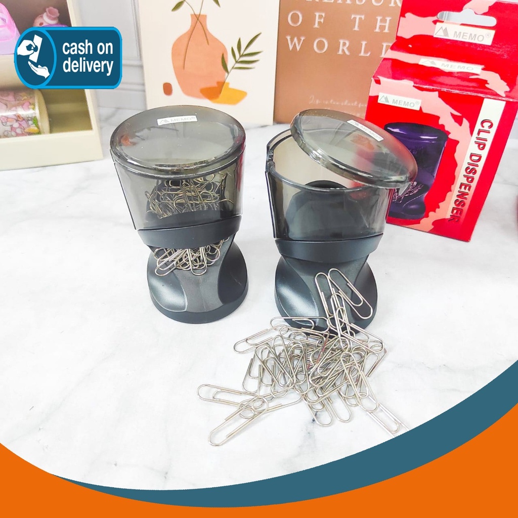 

DISPENSER PAPER CLIP (DAPAT PAPER CLIP NYA JUGA) TEMPAT PENJEPIT KERTAS MAGNET MERK MEMO ALAT TULIS COD