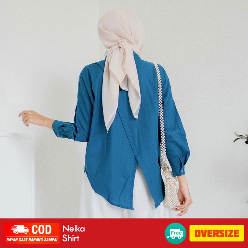 KEMEJA WANITA LINEN OVERSIZE // NELKA LINEN SHIRT