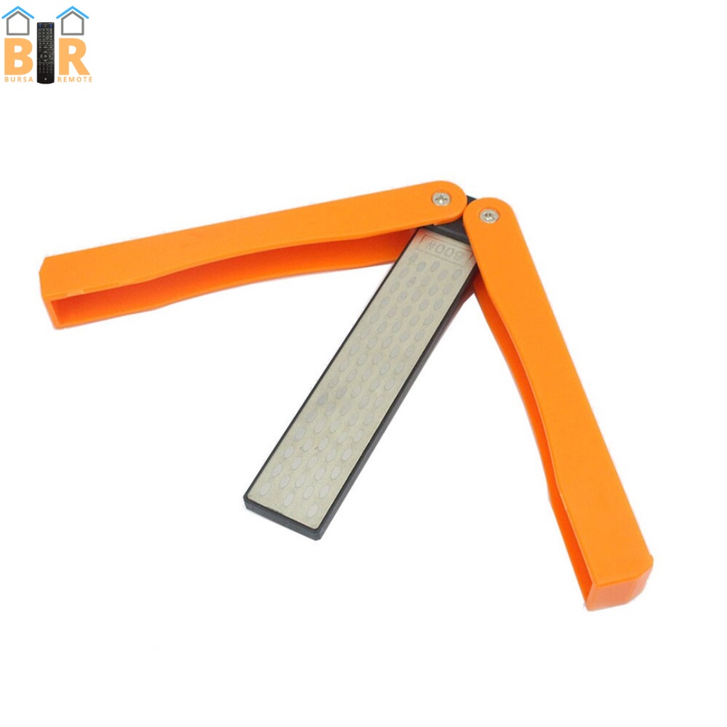 Alat Asah Pengasah Pisau Lipat 2 Sisi Asahan Portable Mini Grit 400/600# Warna Orange