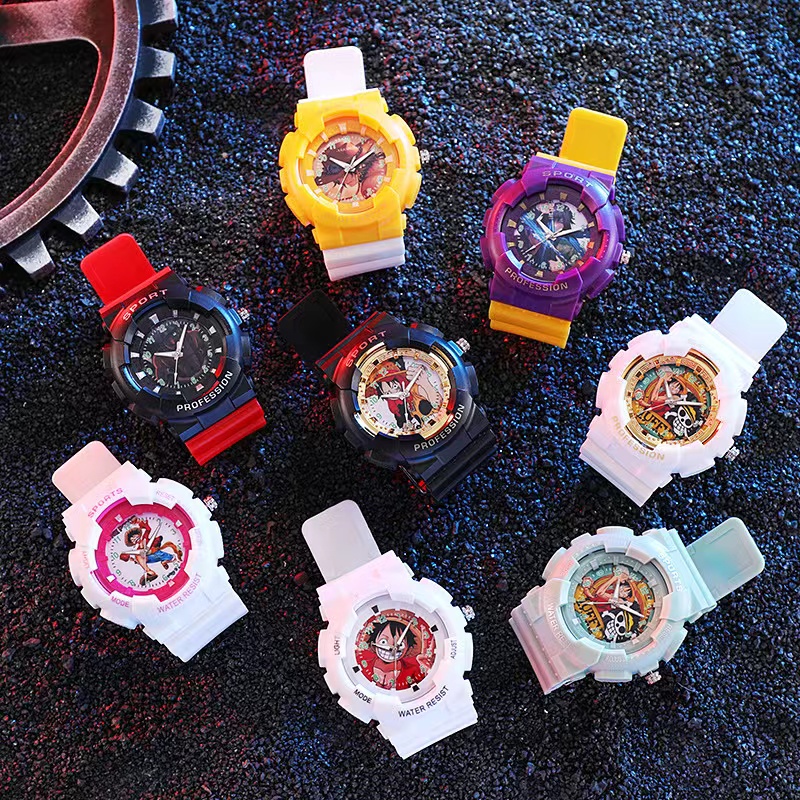 Jam Tangan Sport Rubber Pria Analog Quartz One Piece Fashion Kidz- Jam Tangan Sport Dial Karakter