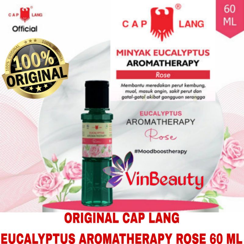 ORIGINAL CAP LANG EUCALYPTUS AROMATHERAPY ROSE 60 ML / CAPLANG MINYAK EKALIPTUS ROSE 60ML
