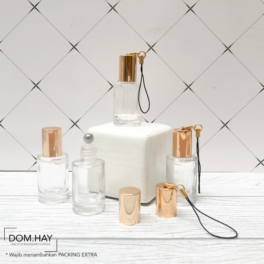 10ml Tabung Clear Botol Roll On Kaca Metal Roller Bottle Essential Oil Aromatherapy Parfum Roll Unik