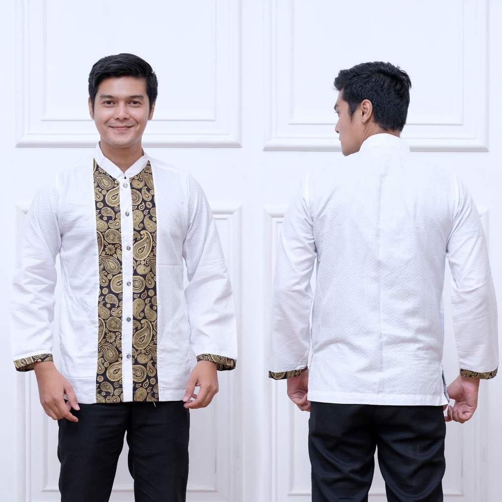 BAJU KOKO LENGAN PANJANG PRIA DEWASA WARNA PUTIH