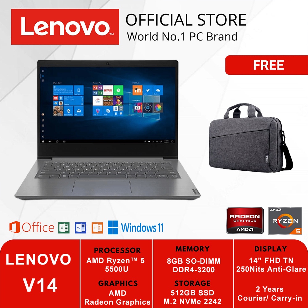 Jual Lenovo V14 G2 Alc Ewid Grey Amd Ryzen 5 5500u 8gb 512gb W11ohs Shopee Indonesia 9034